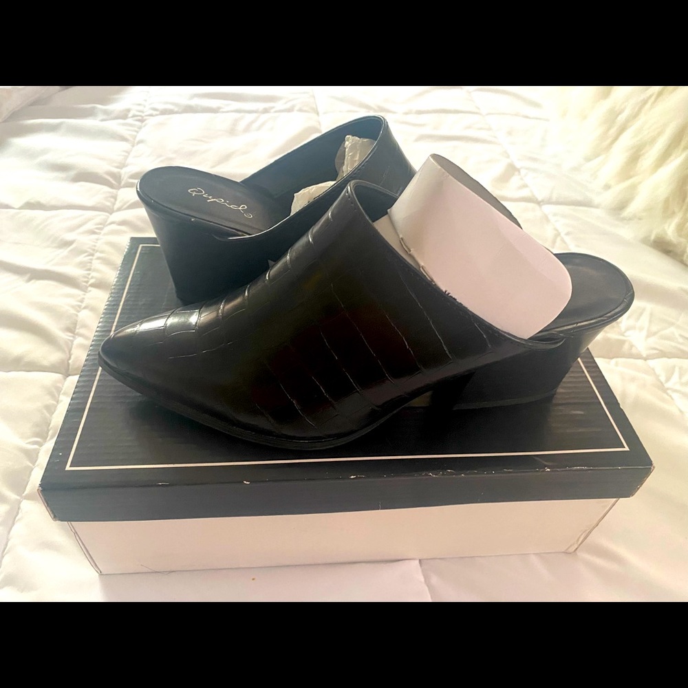 Never worn, Black Mule Heels Size 8